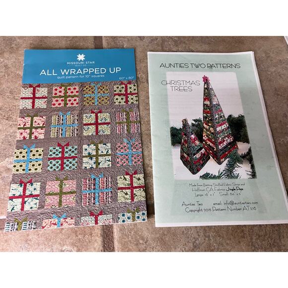 Christmas‎ Quilting Pattern Lot of 10, Trees, Missouri Star, Unseen Hand, VTG - Picture 2 of 6